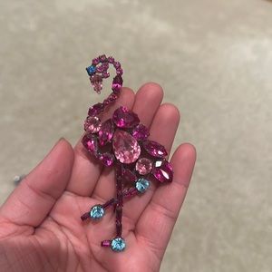 One of a Kind MJ Flamingo Brooch